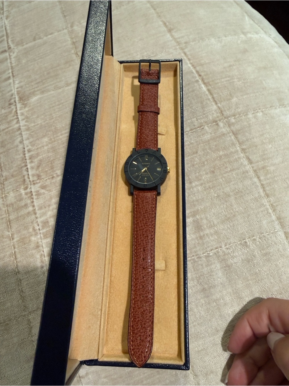Bvlgari limited edition Houston carbon gold 33mm watch worn once in box